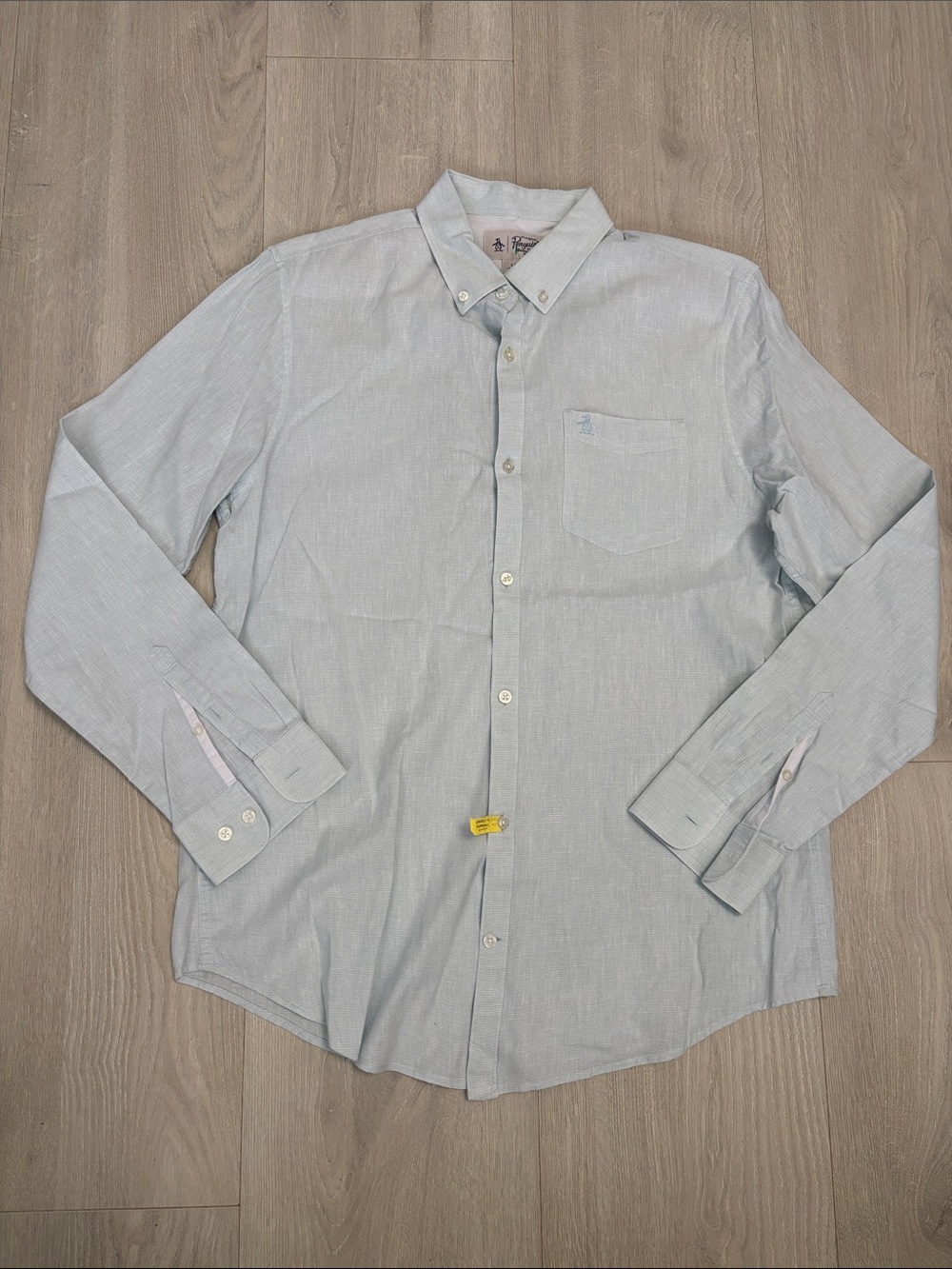 🔥BUNDLESALE Mens L Original Penguin Light Blue Cotton Button-Down Dress Shirt